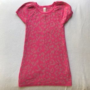 Girls pink shirt sleeve sweater dress